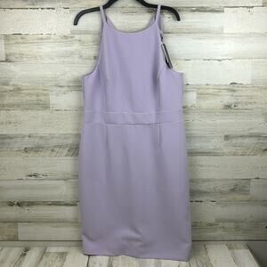 Banana Republic Womens 14 sleeveless purple midi dress spaghetti strap peep back